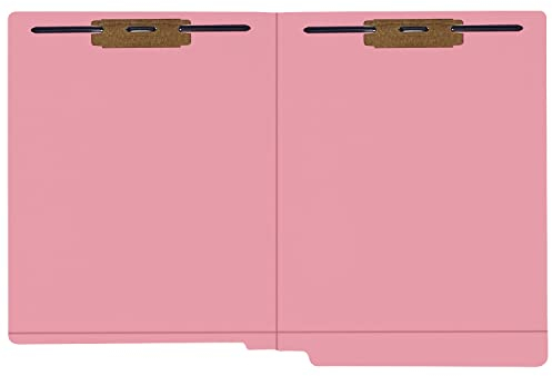 Schnellhefter mit Endstreifen, Pink, 2 Verschlüsse (2B1&3), 11-Punkt verstärkt, gerader Schnitt, Briefgröße, 50/Box