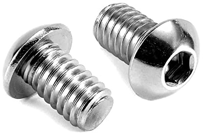 1/4-20 x 1/2 Button Head Socket Cap Bolts Screws, 10Pcs 304 Stainless Steel 18-8, Allen Hex Drive, Bright Finish by SG TZH(with Hex Spanner)