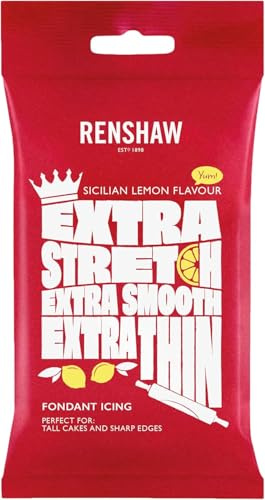 Renshaw - Extra Fondant White, Pâte à Sucre Extra Élastique Goût Vanille, pour Recouvrir Gâteaux et Pâtisseries, Blanc, 1 kg