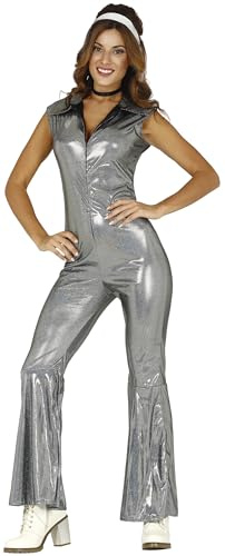 FIESTAS GUIRCA Disco Fever Déguisement pour Femme - Tenue Holographique Années 70 - Combinaison Patte d'Elephant Années 60 Costume pour Femme Taille S 36-38