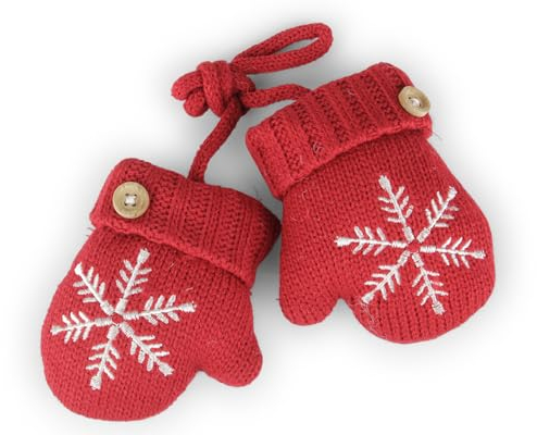 Zelda Bomboniere Dekorative Handschuhe Wolle 3 Stück kreative Zusammensetzung Weihnachten, rot, Mini