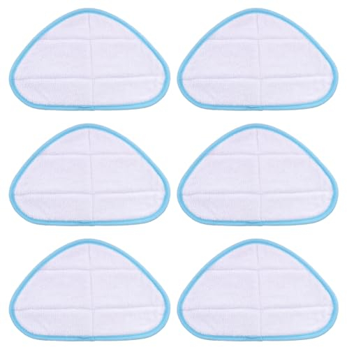 Sgizoku Steam Mop Pads for H20 HD: HD Steam Mop Pads Replacement Pads - 6 Pack H2o HD Steam Cleaner Pads Microfibre Cloth Thane Steamer Covers Triangle Washable