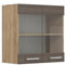 Vicco Küchenglashängeschrank R-Line, Glashängeschrank, Edelgrau, 60 cm