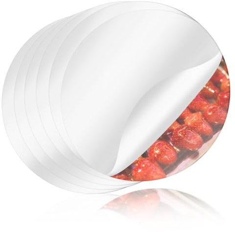 Bremorou Lot de 6 miroirs ronds pour travaux manuels, 15,2 cm, feuilles vierges en acrylique transparent, miroir sans verre pour centres de table, carreaux autocollants pour décoration murale