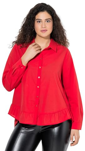 Ulla Popken Camicette da Donna, in volantsaum, A-Line, Litchi, 48/50 IT