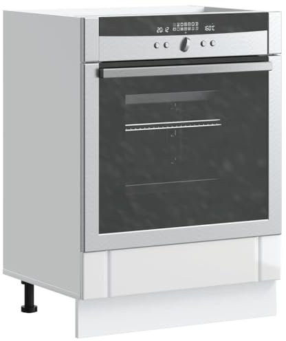 Tomostar Armoire à Four, Meuble pour Four Meuble Bas de Cuisine Lucca Blanc Brillant Bois ingénierie 60x46x81,5 cm