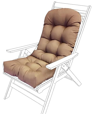 JhLwARes Rocking Chair Cushion,High Back Outdoor Chair Cushions with Ties Waterproof Garden Patio Furniture Cushions Replacement 4 Thickened Dining/Kitchen/Office Chair Seat Pads