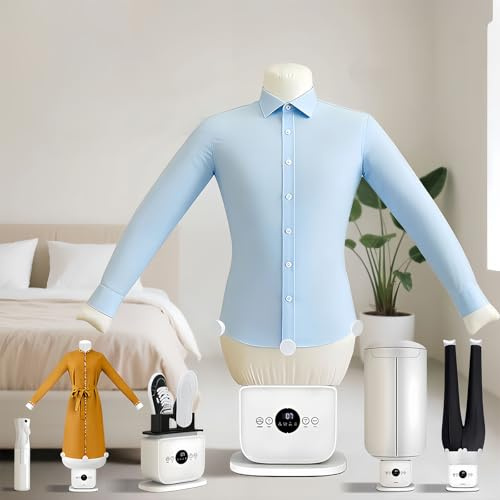 Glowdora Maniquí De Planchado Automático para Camisas Y Pantalones, Secado Y Planchado, Vaporizador De Manos Libres con Maniquíes, Control De Temperatura
