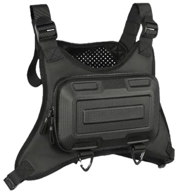 Löparväst med bröstficka för män - Hard Shell Utomhusryggsäck Vattentät | reflekterande Ergonomisk axelsportväska Mobiltelefonväska Löpning Jogging Nattjusterbar | För vandring Trekking Fitness Gym