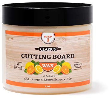CLARK'S Chopping Board Wax - Enriched with Lemon and Orange Oils - Beeswax and Carnauba Blend - Mineral Oil Beeswax Mix - Chopping Board Wax - Butcher Block Conditioner - Carving Board - (177ml)