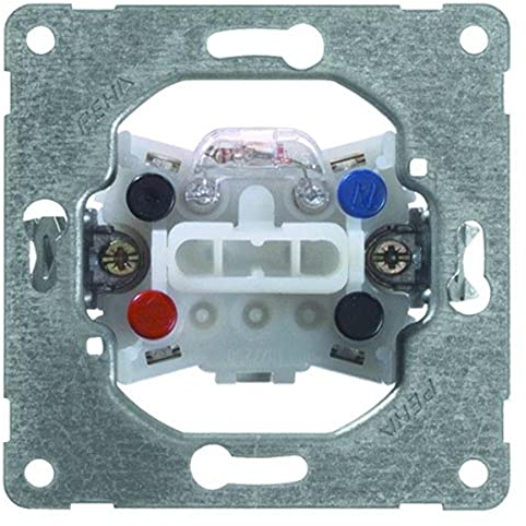 PEHA 00192611 Grundelement Wippschalter mit Kontrolllicht, Universalschalter N-Klemme für alle Unterputz-Programme 10 A 250 V