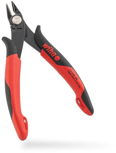 Wiha Präzisions Seitenschneider Elektronik klein (26825) breiter, spitzer Kopf ohne Wate 130mm I Mini Drahtschneider für Elektroinstallation
