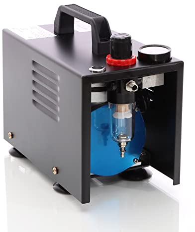 Airbrush Kompressor AF18A kompakt mit Manometer Druckminderer Abschaltautomatik