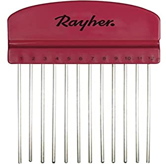 Rayher Quilling Kamm, 10,5 x 6,5 cm, mit 12 Zacken, Quilling Werkzeug, Papierstreifen formen, 71932000, Andere