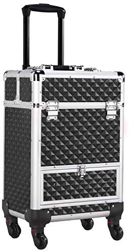 Yaheetech Trolley Kosmetikkoffer Friseurkoffer Multikoffer Schmuckkoffer Schminkkoffer Rollkoffer mit 4 Rollen