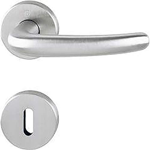 Hoppe Rosetten-Garnitur San Francisco | Ausführung: Drückergarnitur | Lochung: Bad SK/OL | Oberfläche: Edelstahl F69 matt