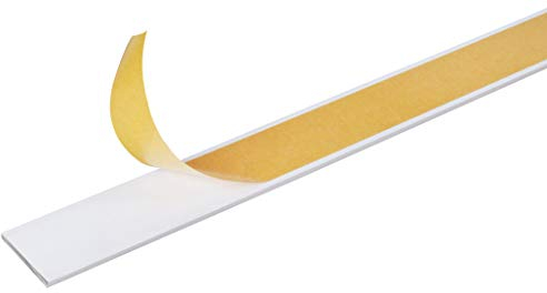 Alberts 433598 Flachstange | selbstklebend | Aluminium, weiß | 1000 x 20 x 2 mm