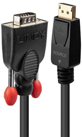 Lindy 0.5m DisplayPort to VGA Cable, Black