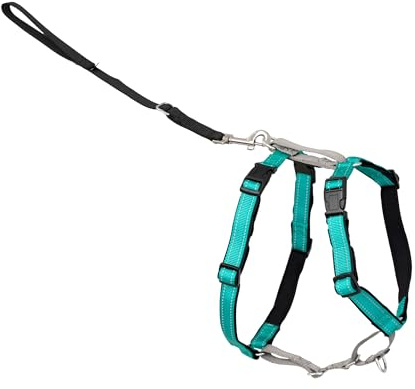 PetSafe 3-in-1 Hundegeschirr, Anti-Zieh, Hundegeschirr für Autogurt, Hundegeschirr Auto, Anti-Zug Hundegeschirr, Reflektoren, Geschirrgriff, Größe XS ; schwarz, blau, lila