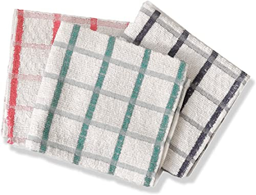 ARITRADERSLTD 100% Cotton Terry Towelling Tea Towels Kitchen Hand Towels Dish Cloth Super Absorbent Soft Touch - Hotel Quality Kitchen Tea Towels 40 x 65 cm | Pack of 3