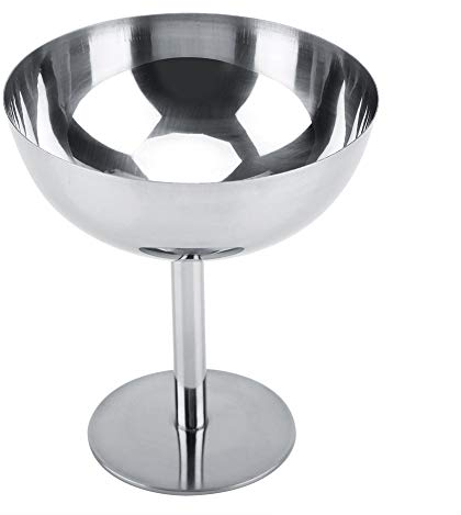 Sommerüberraschung Klassische Dessertbecher mit Füßen, Eisbecher aus Edelstahl, die Dessertschalen-Eisschalen für Salat-Fruchtpudding servieren(Tall)