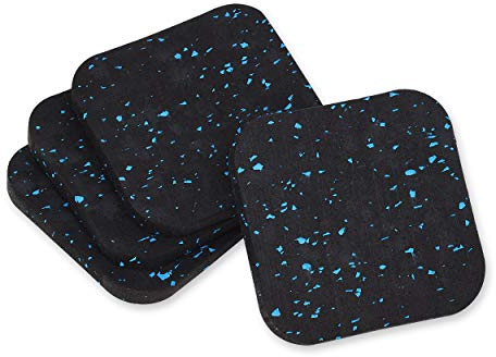 SCSpecial Tappetini per tapis roulant, 4 pezzi, tappetini per attrezzature sportive, ammortizzanti, in gomma, per protezione del pavimento o del tappeto