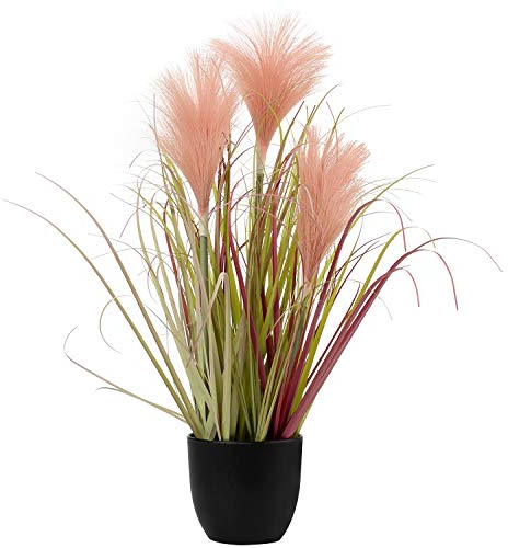 Briful Pink Pampas Grass Artificial Plants in Pot, 44cm Fake Plants Artificial Pampas Grass Plant Boho Decor Faux Plants for Wedding Arrangement Home Garden Decor