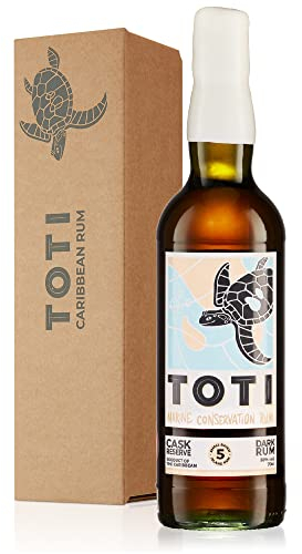 TOTI Cask Reserve Dark Rum | Blend of 5 & 3 Year Aged Rum | Supports Marine Conservation | 38% Vol. | 70cl