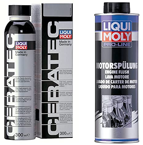 Liqui Moly P000017 Cera Tec, 1 x 300ml & P000065 Pro-Line Engine Flush, 500 ml