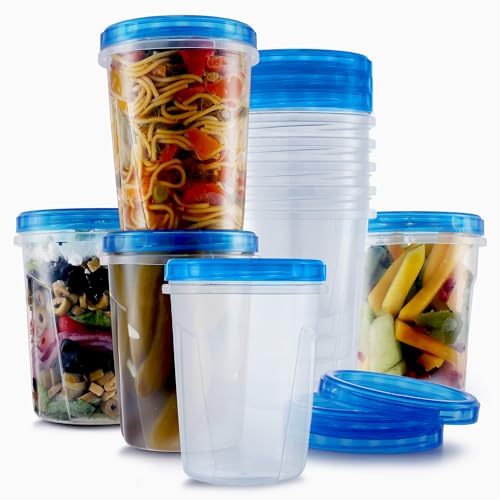 Tafura 10 Pack 32 Oz Freezer Storage Containers Leak-Proof - BPA Free Soup Containers with Lids - Reusable Freezer Containers for Food with Twist Top Lids - Ideal for Meal Prep, Leftovers & Pantry