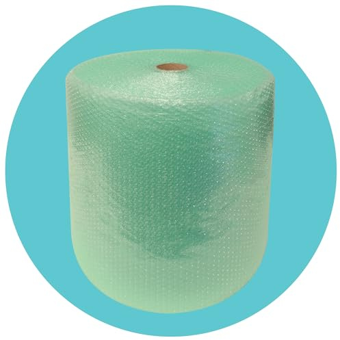 Triplast Biologisch abbaubare grüne Luftpolsterfolie, 400 mm x 50 m, lange Länge, kleine Luftpolsterpolsterung für Umzug, Verpackung und Lagerung