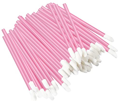 ZOCONE 300 PCS Pennelli per Labbra Usa e Getta, Monouso Pennelli Labbra Make up Pennello per Rossetto Labbra Microbrush Micro Pennelli per Applicatori per Dettagli per Sopracciglia, Labbra, Rosa
