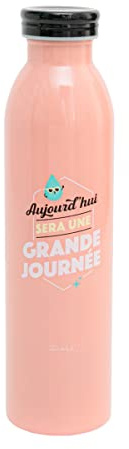 Mr. Wonderful - Hoy será un gran día, termo de acero inoxidable, capacidad 600 ml, color rosa