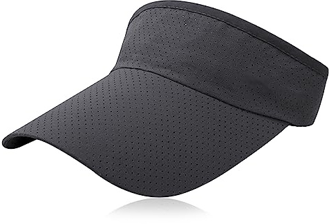 Visera para Mujer, Gorra con Visera para Deportes de Verano con ala Ancha en Blanco Sombrero para el Sol Visera Anti-UV Diadema Ajustable Gorra de Golf Ciclismo Correr Ocio al Aire Libre (Gris)