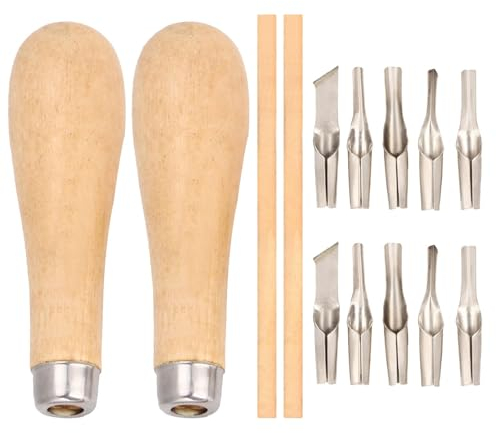 Cyrank Linolschnitt Werkzeug, 2 Set Handwerkliche Linoleum-Schnitzwerkzeuge, 5-in-1-Linoleum Schnitzset, Holz-Schnitzwerkzeug Set, Linolschneider Kit Für Linoldruck, DIY-Schnitzerei, Druckherstellung