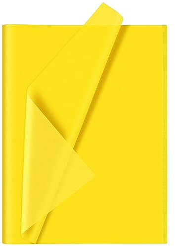 CHRORINE 60 hojas de papel de seda amarillo – Acción de Gracias y envoltura – 20 x 14.5 pulgadas