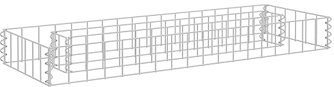 Helloshop26 - Jardinera para cama elevada (90 x 30 x 10 cm), diseño de flores de jardín en Gabion, acero galvanizado, 90 x 30 x 10 cm