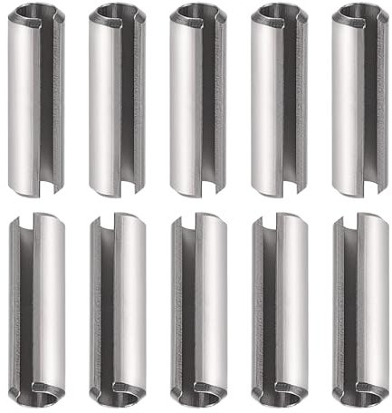 DTGN 6x35mm(DxL) Pasadores de Resorte Ranurados - 10 Piezas - para Hogar Máquina Sujetador - Ranurado Resorte Pasador de 304 Inoxidable Acero Pasador Tensión Divididos - Plateado