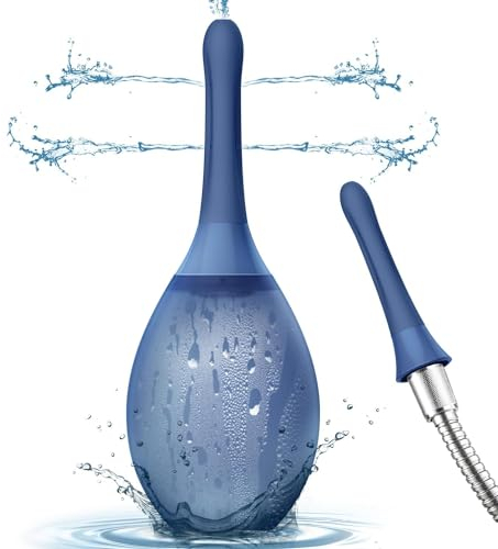 Analdusche Einlauf Darmreinigung Frau Herr - Anal Dusche 245ML Irrigator Darmspülung Anti-Rücklauf und Filter Enema Kann an Einen Duschschlauch Angeschlossen Werden Einlaufset Dunkelblau Wasserdicht