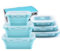 Elegauit Recipientes Plegable Fiambrera, 3 Piezas Cuencos Plegables de Silicona con Tapas para Microondas, Lavavajillas, Congelador, Herramienta Esencial para Acampar (350 ML, 500 ML, 800 ML)