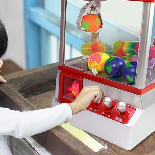 Candy Grabber Machine Toy - For Kids Parties, Retro Fun Arcade Claw Crane Game Dispenser Grab Gadget Prize | For Treats, Chocolate, Sweets, Small Toys | 24 Coins, Novelty Gift Party