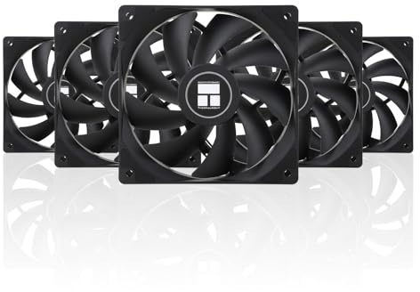 Thermalright TL-C12C X5 CPU Fan,Black Cooling, PC with 1550RPM Speed, 120mm Computer Case Cooler Fan,PWM Control for Case and Liquid Cooler & CPU Cooling