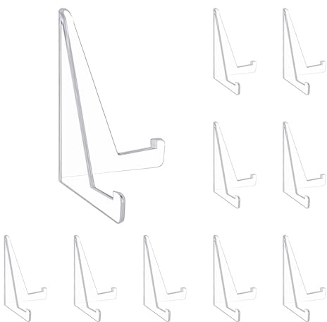 LLOUSSAK Supporto per carte in acrilico, 10 pezzi, in plastica, trasparente, supporto per carte di credito, medaglie, monete