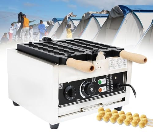 Plancha Eléctrica para Hacer Gofres con Burbujas, Máquina para Hacer Gofres Comercial, Diseño Antiadherente Y Tubo Y Panel De Calentamiento En Forma De U De 1500 W,