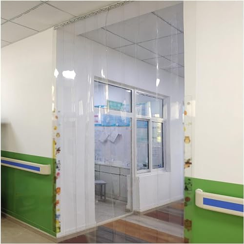 PVC Refrigeration Strip Curtain Door Strip, Hanging Push-Pull Partition Door Curtain, Warehouse Garage Folding Waterproof Clear Roller Shutter, Customizable for catering and cold rooms.(1.6mm 3.5X2M)