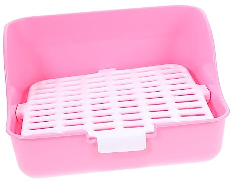 ifundom Toilettes pour Rongeurs avec Design Maille Bac à Litière pour Toilette Angle pour Animaux de Compagnie Installation Facile Prévention des Éclaboussures Durable Couleur Aléatoire