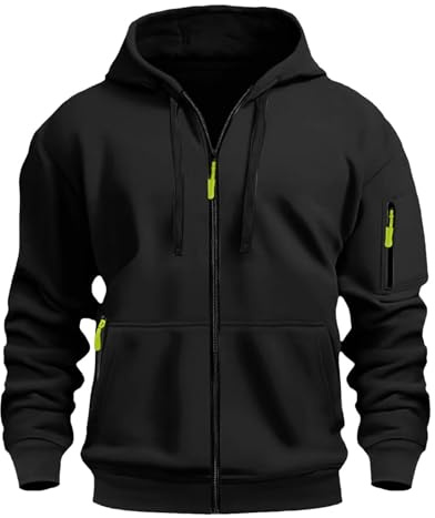 Felpe con cappuccio da uomo con zip, felpe con cappuccio tinta unita in pile leggera con cerniera completa, maglioni da lavoro tattici a maniche lunghe, felpa da palestra, da corsa, sportiva, da