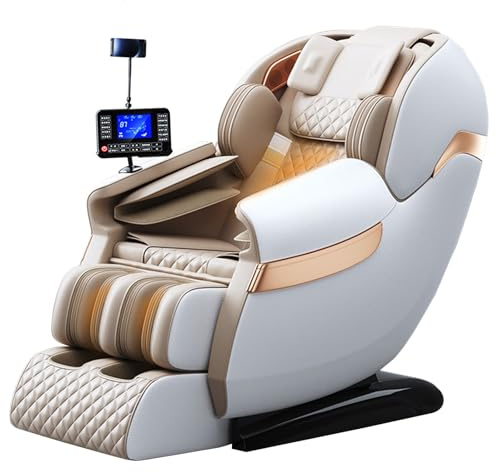 LFFTBK Sillón De Masaje Corporal Completo con Funciones De Terapia Térmica Y Presión De Aire, con 6 Programas Automáticos, Apto para Uso Doméstico Y En La Oficina(Bianco)