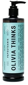 Handseife Olivia Thinks 380 ml – für Magnethalterung – Mit griechischem Olivenöl, Aloe Vera & Panthenol – 97% natürliche Inhaltsstoffe – Vegan, ohne Parabene – Sanfte Reinigung