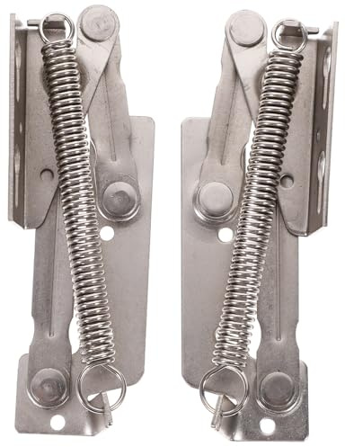 Beavorty 1 Pair Small Symmetrical Spring Hinge 85° Vertical Fold Self-Closing Cabinet Lift-up Door Support Hinges for Wooden Box and Sofa Doors